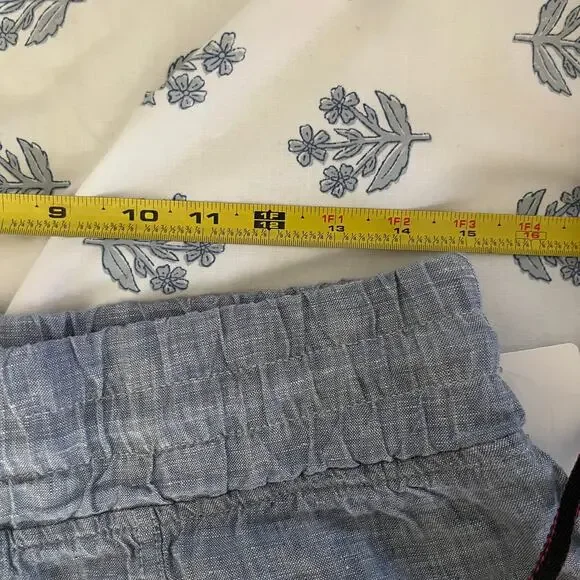 Athleta Cabo Linen Pull On Drawstring Shorts Chambray Women 10 - Picture 7 of 7